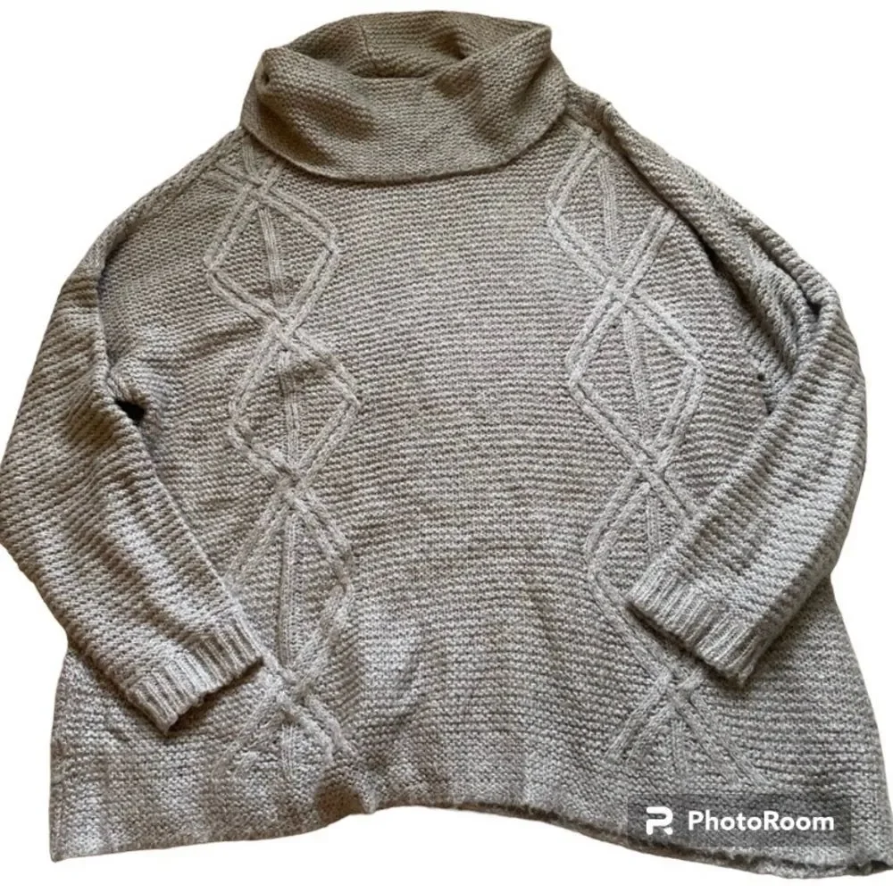 Sonoma Double Cable Cowl Neck Sweater with Metallic Threading